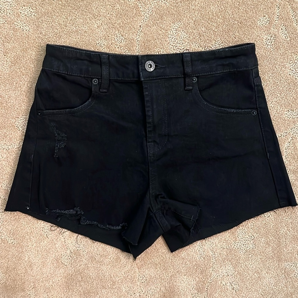 NWT Chelsea & Violet Black Denim Cut Off Shorts, Sz 24